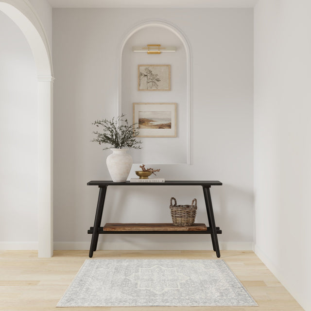 Nourison Astra Machine Washable ASW12 Machine Made Grey Rug