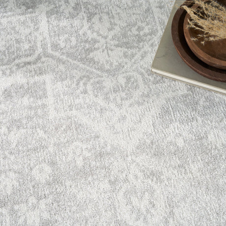 Nourison Astra Machine Washable ASW12 Machine Made Grey Rug