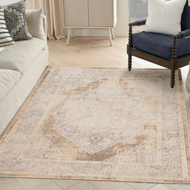 Nourison Astra Machine Washable Asw13 Beige Rug - Nourison - 99446964342