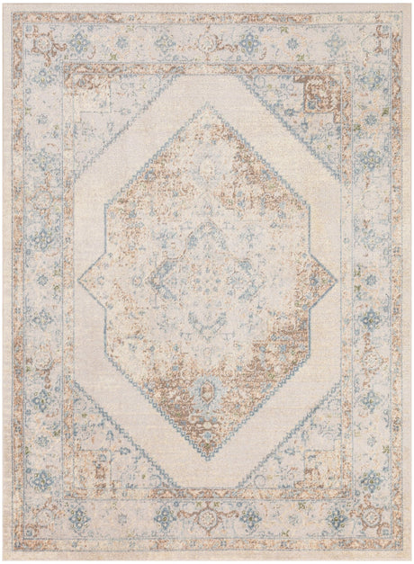 Nourison Astra Machine Washable Asw13 Ivory Blue Rug - Nourison - 99446964410