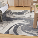Nourison Astra Machine Washable Asw15 Ivory Grey Rug - Nourison - 99446977885