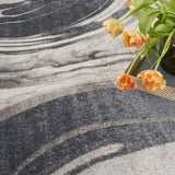 Nourison Astra Machine Washable Asw15 Ivory Grey Rug - Nourison - 99446977885
