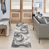 Nourison Astra Machine Washable Asw15 Ivory Grey Rug - Nourison - 99446977885