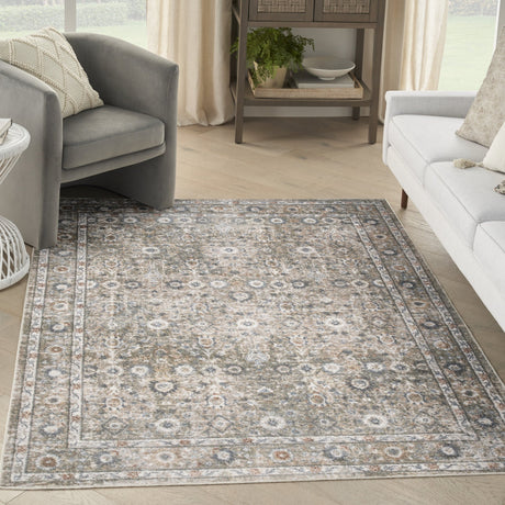 Nourison Astra Machine Washable Asw16 Gold Grey Rug - Nourison - 99446977946