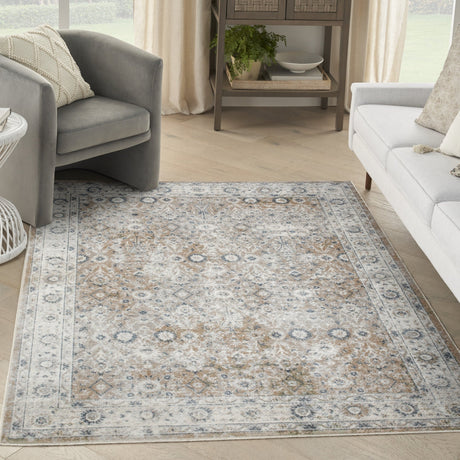 Nourison Astra Machine Washable Asw16 Silver Taupe Rug - Nourison - 99446978004