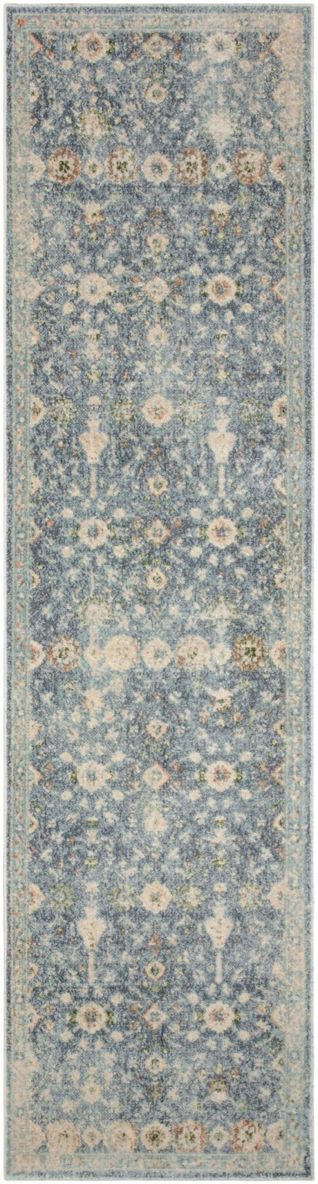 Nourison Astra Machine Washable Asw16 Teal Beige Rug - Nourison - 99446978196