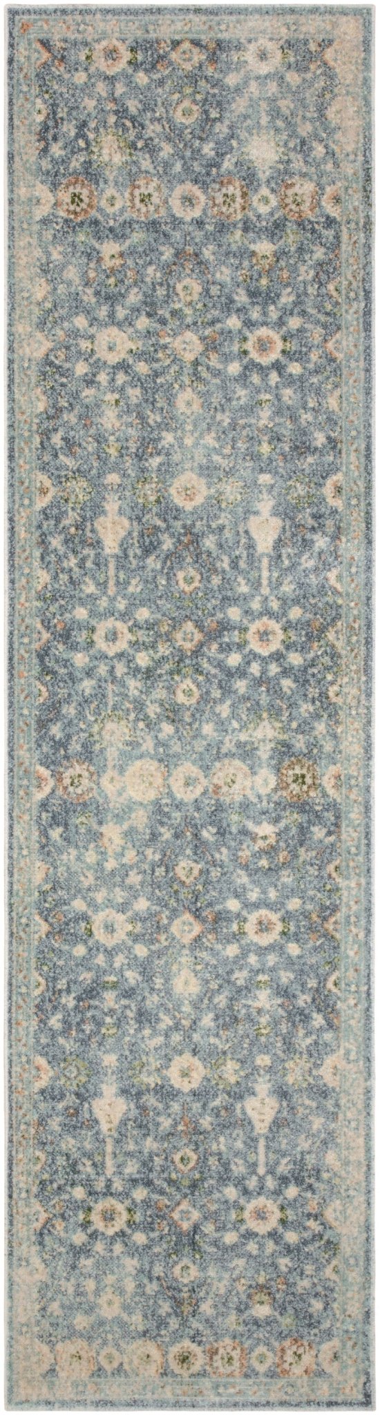 Nourison Astra Machine Washable Asw16 Teal Beige Rug - Nourison - 99446978196