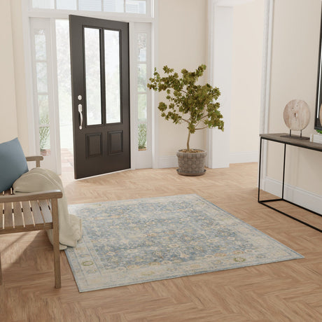 Nourison Astra Machine Washable Asw16 Teal Beige Rug - Nourison - 99446978219