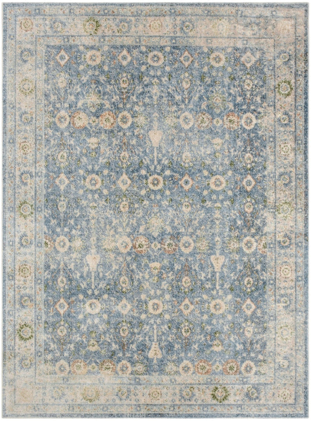 Nourison Astra Machine Washable Asw16 Teal Beige Rug - Nourison - 99446978219