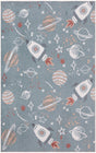 Nourison Astra Machine Washable ASW18 Machine Made Blue, Multicolor Rug