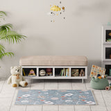 Nourison Astra Machine Washable ASW18 Machine Made Blue, Multicolor Rug