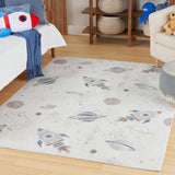 Nourison Astra Machine Washable ASW18 Machine Made Ivory, Multicolor Rug