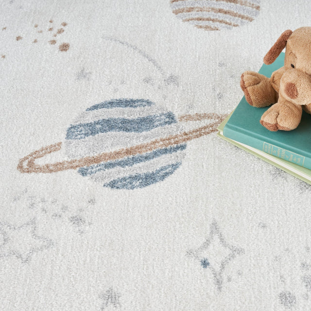 Nourison Astra Machine Washable ASW18 Machine Made Ivory, Multicolor Rug