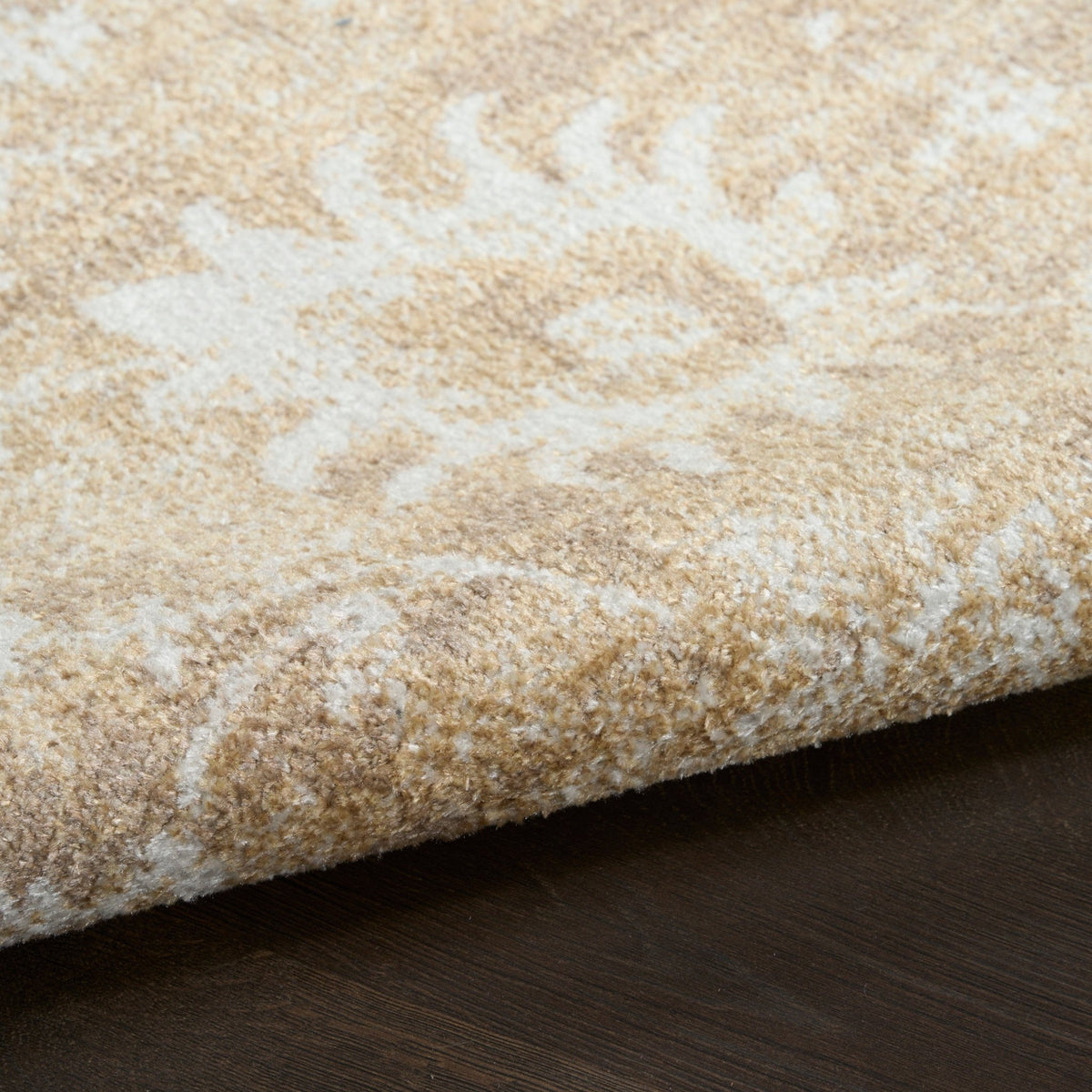 Nourison Astra Machine Washable ASW19 Machine Made Ivory, Gold Rug