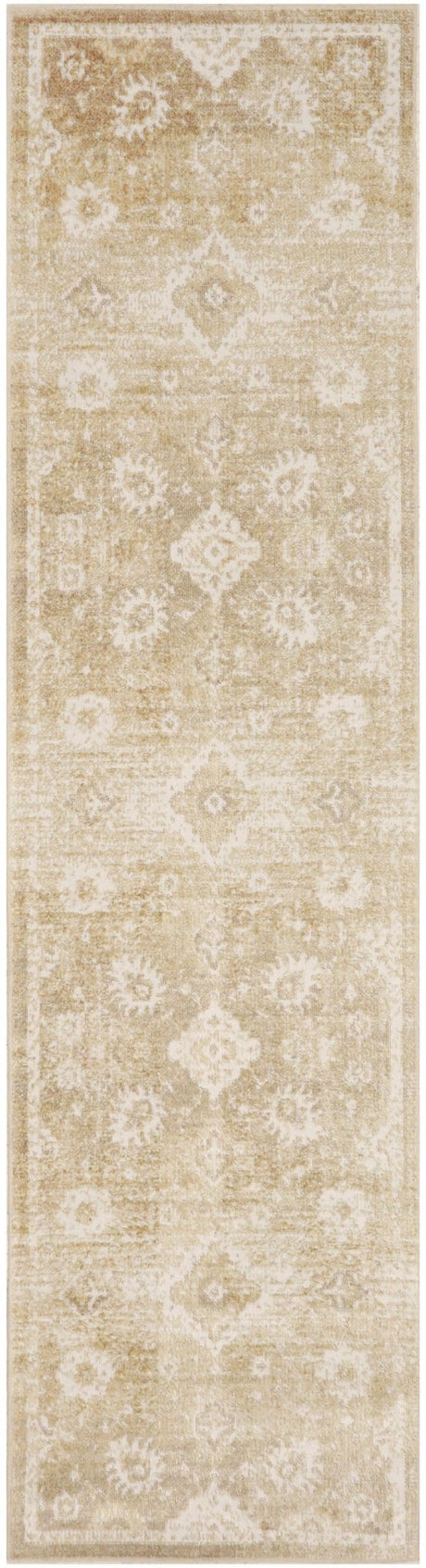 Nourison Astra Machine Washable ASW19 Machine Made Ivory, Gold Rug