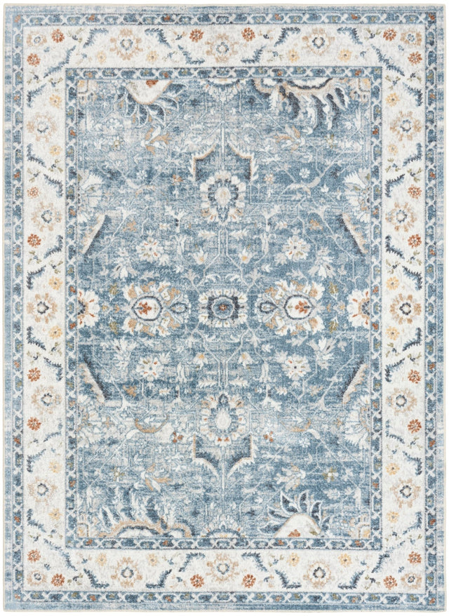 Nourison Astra Machine Washable ASW20 Machine Made Blue Rug