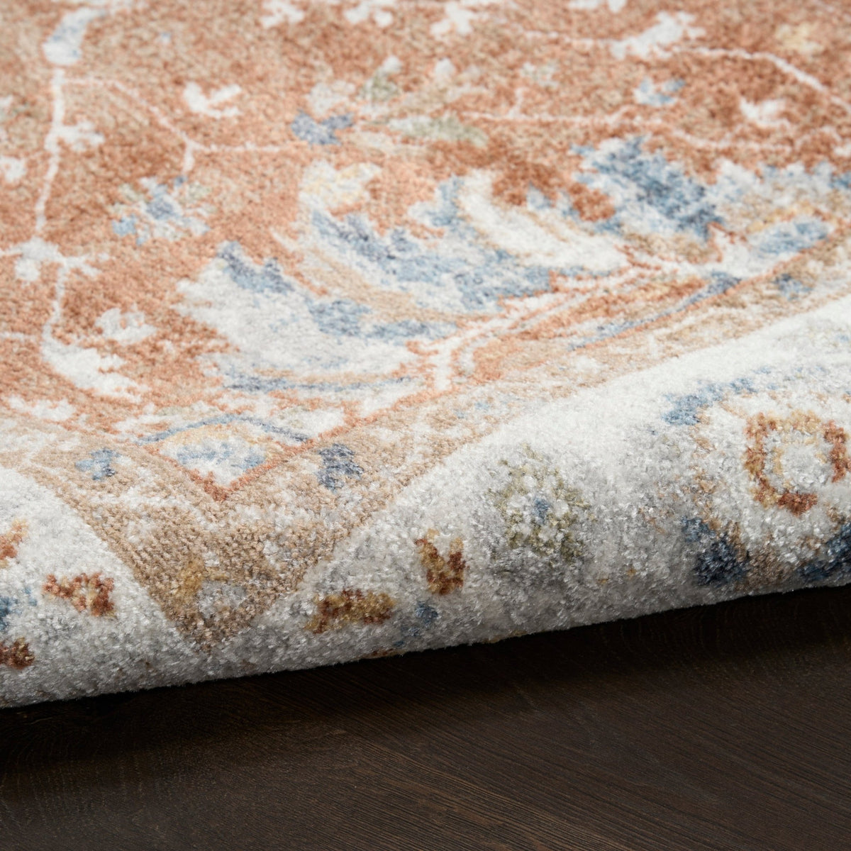 Nourison Astra Machine Washable ASW20 Machine Made Rust, Ivory Rug