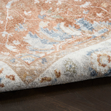 Nourison Astra Machine Washable ASW20 Machine Made Rust, Ivory Rug