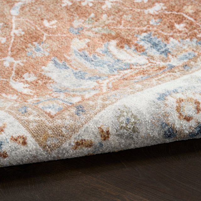 Nourison Astra Machine Washable ASW20 Machine Made Rust, Ivory Rug