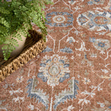 Nourison Astra Machine Washable ASW20 Machine Made Rust, Ivory Rug