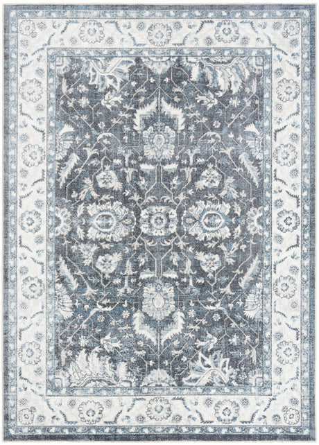 Nourison Astra Machine Washable ASW20 Machine Made Slate Rug