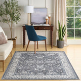 Nourison Astra Machine Washable ASW20 Machine Made Slate Rug
