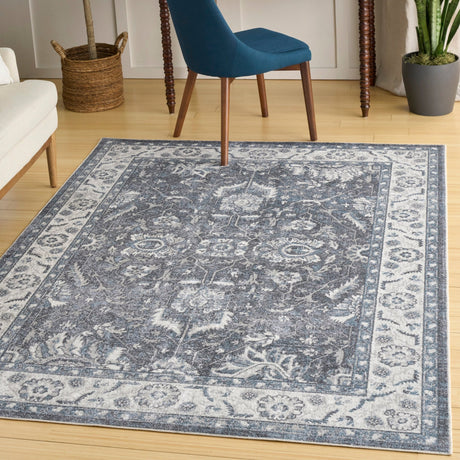 Nourison Astra Machine Washable ASW20 Machine Made Slate Rug