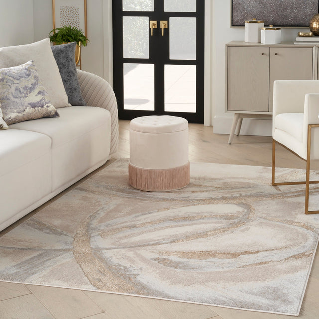 Nourison Brushstrokes Bsk01 Beige Grey Rug - Nourison - 99446898937