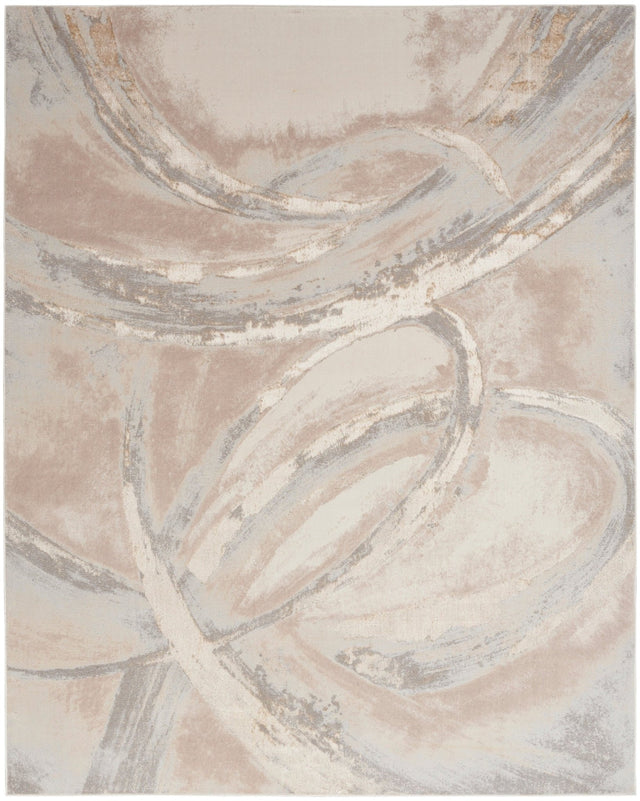 Nourison Brushstrokes Bsk01 Beige Grey Rug - Nourison - 99446898944