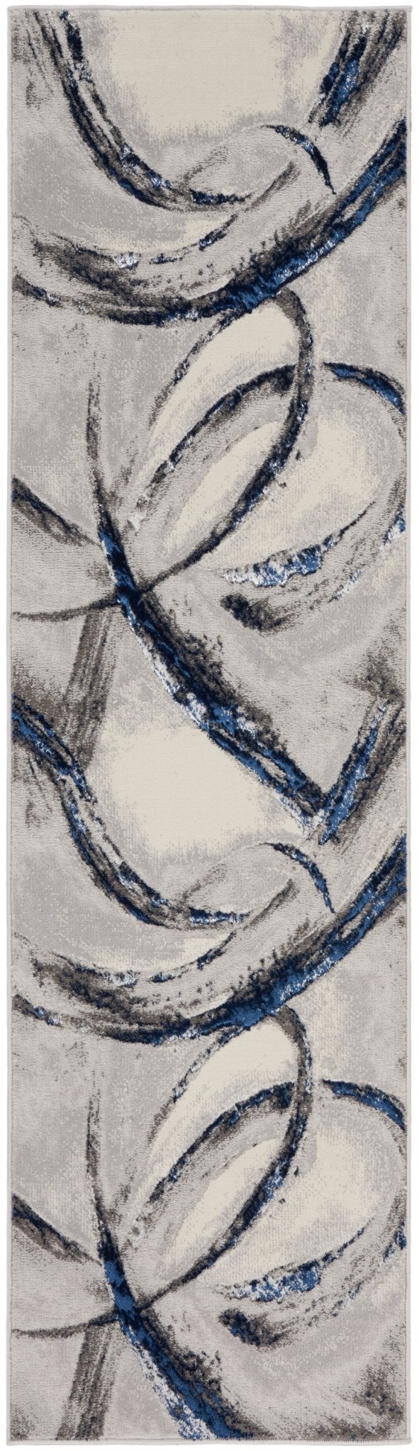 Nourison Brushstrokes Bsk02 Grey/Navy Rug - Nourison - 99446898999