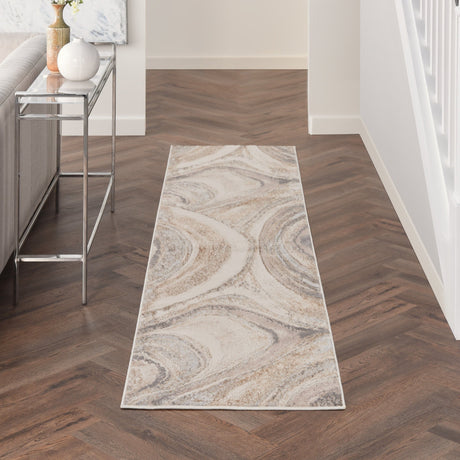 Nourison Brushstrokes Bsk03 Cream Grey Rug - Nourison - 99446899033