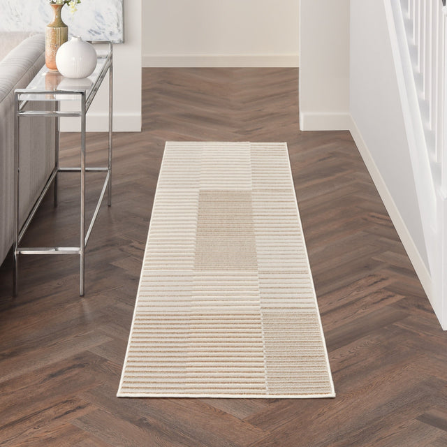 Nourison Brushstrokes Bsk04 Beige Silver Rug - Nourison - 99446899132