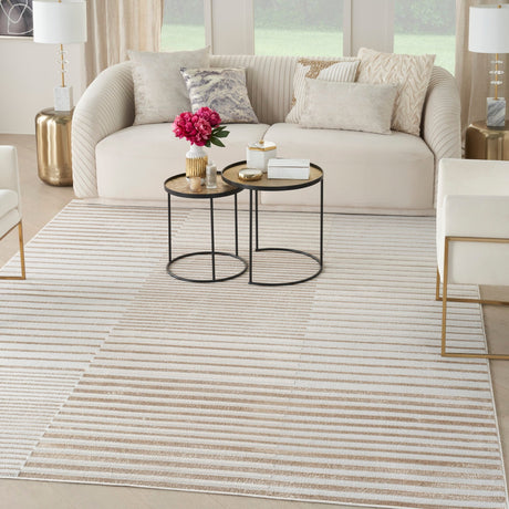 Nourison Brushstrokes Bsk04 Beige Silver Rug - Nourison - 99446899132