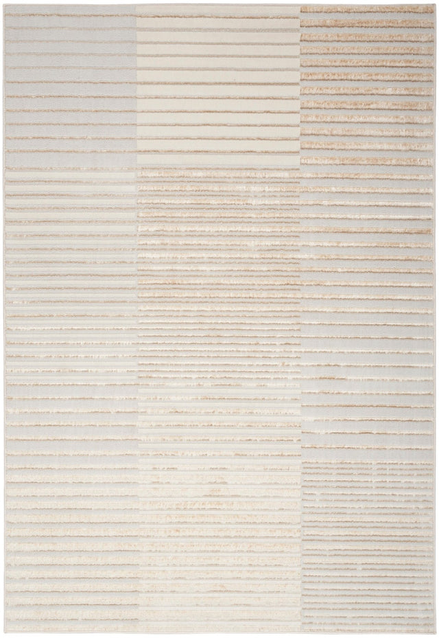 Nourison Brushstrokes Bsk04 Beige Silver Rug - Nourison - 99446899149