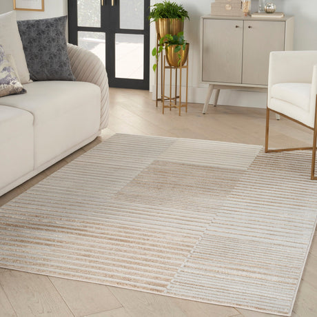 Nourison Brushstrokes Bsk04 Beige Silver Rug - Nourison - 99446899149