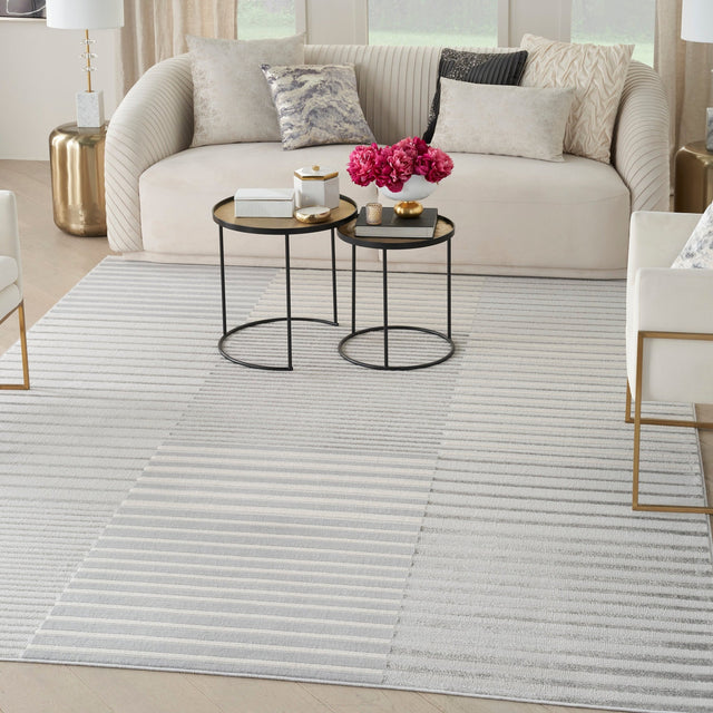 Nourison Brushstrokes Bsk04 Silver Grey Rug - Nourison - 99446899088