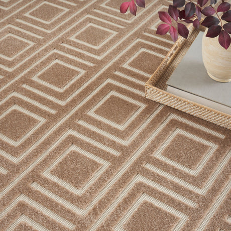 Nourison Care Free Caf03 Brown Rug - Nourison - 99446971845