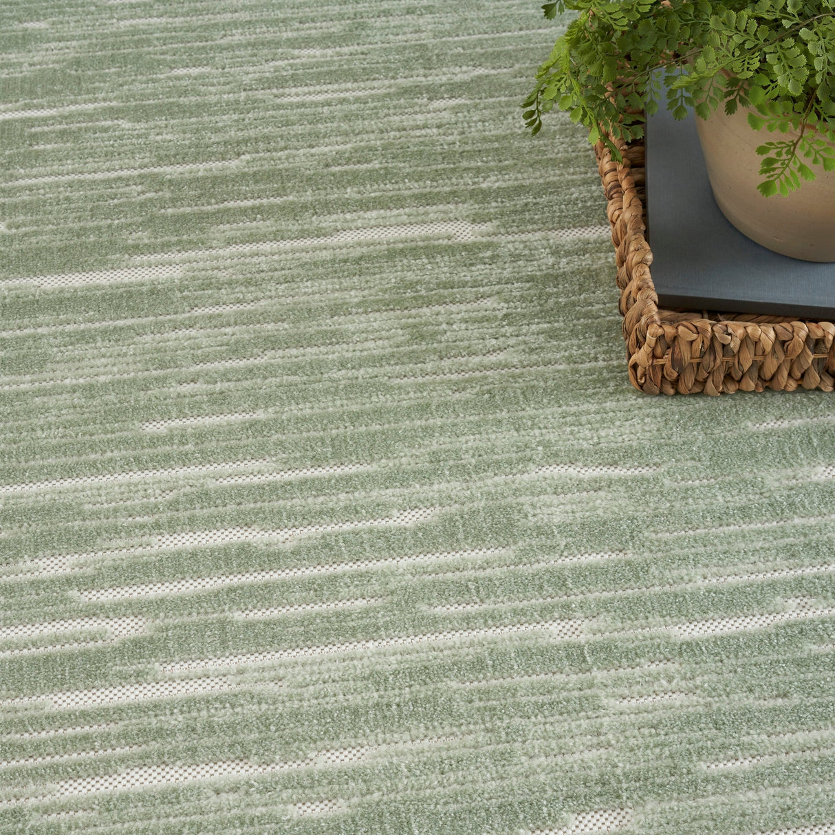 Nourison Care Free Caf04 Green Rug - Nourison - 99446972408