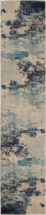Nourison Celestial Ces02 Ivory/Teal Blue Rug - Nourison - 99446473769