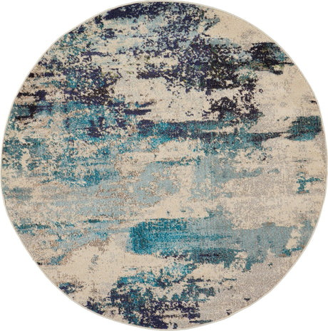 Nourison Celestial Ces02 Ivory/Teal Blue Rug - Nourison - 99446722713