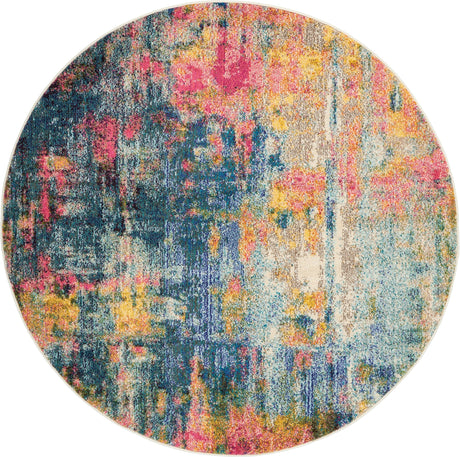 Nourison Celestial CES09 Machine Made Blue, Yellow Rug - 99446482723
