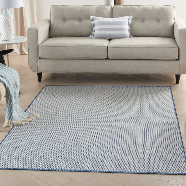 Nourison Courtyard Cou01 Ivory Blue Rugs - Nourison - 99446841735