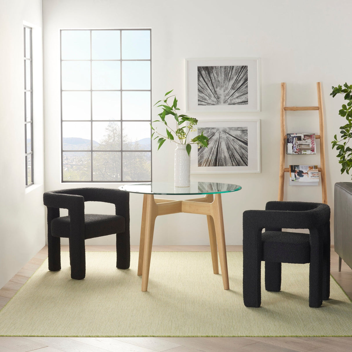 Nourison Courtyard Cou01 Ivory Green Rugs - Nourison - 99446841919