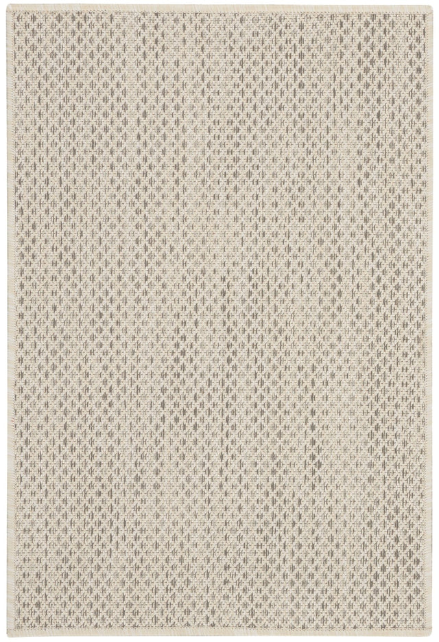 Nourison Courtyard Cou01 Ivory Silver Rugs - Nourison - 99446842008