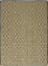 Green rectangle rug centered in frame, featuring repeating diamond lattice pattern