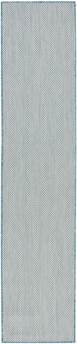 Nourison Courtyard COU01 Machine Made Ivory, Aqua Rug - 99446161086