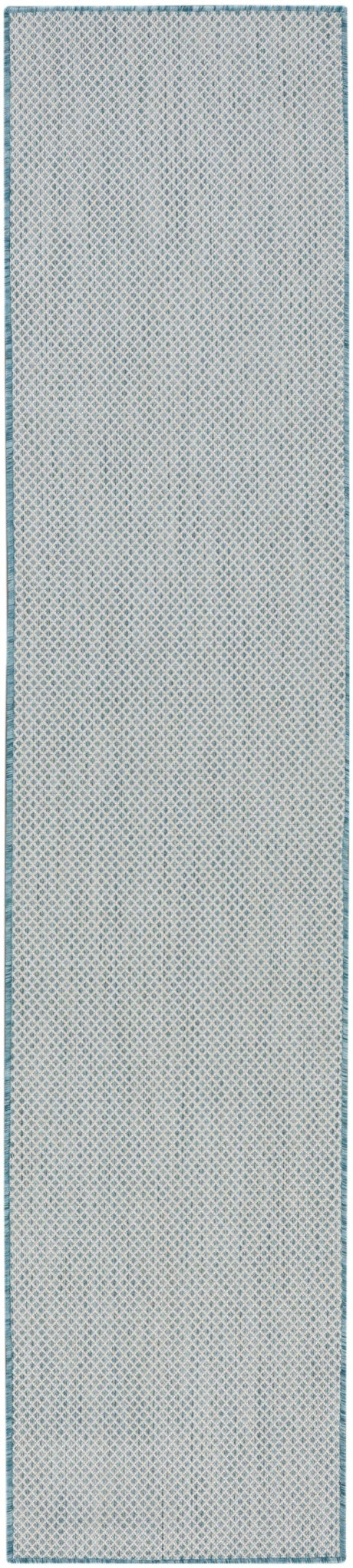 Nourison Courtyard COU01 Machine Made Ivory, Aqua Rug - 99446161086