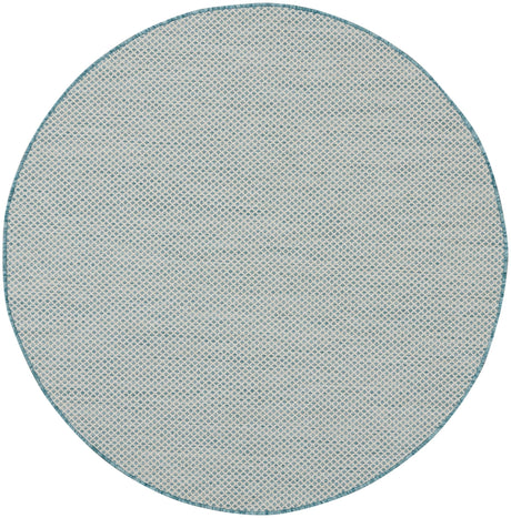 Nourison Courtyard COU01 Machine Made Ivory, Aqua Rug - 99446161185