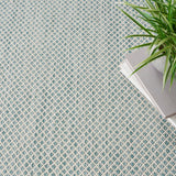 Nourison Courtyard COU01 Machine Made Ivory, Aqua Rug - 99446161215