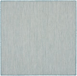 Nourison Courtyard COU01 Machine Made Ivory, Aqua Rug - 99446161215